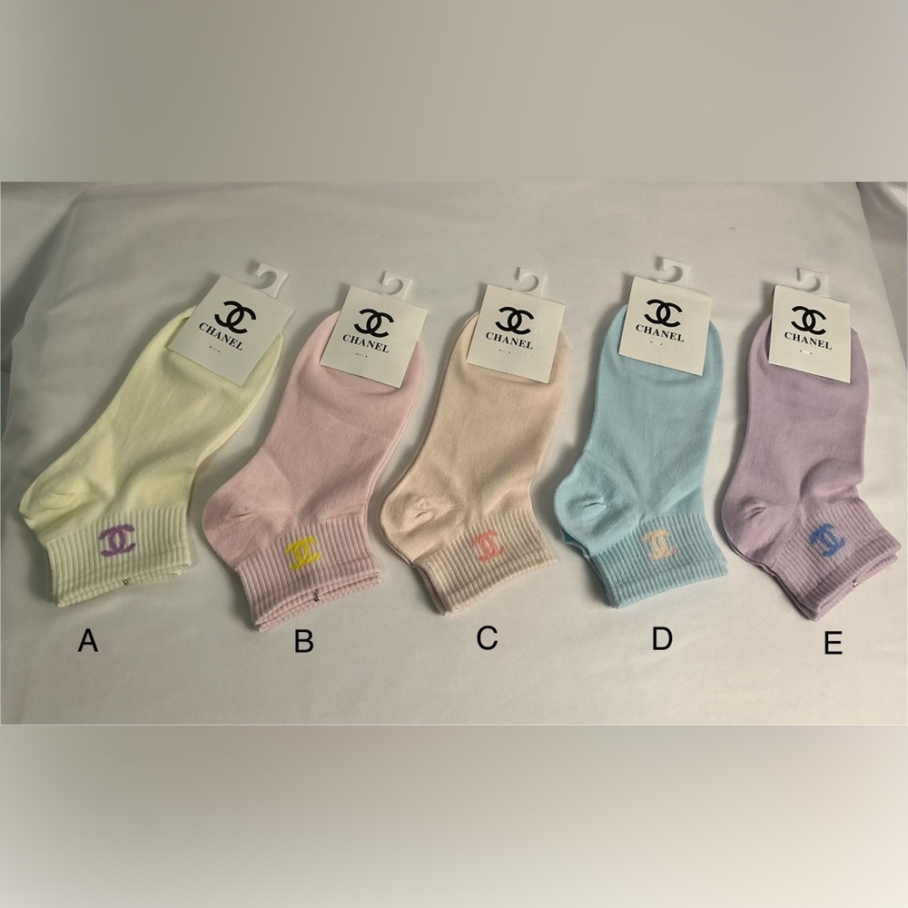 Chanel CC Pastel Ankle Socks Your Choice of Color